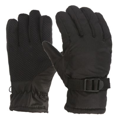 POLG Kids Winter Gloves Thermal Ski Gloves Waterproof Warm Snow Gloves Adjustable Windproof for Boys and Girls (Black, 4-8 Years)