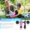 Shin Guards Soccer Youth Kids with Ankle Support Boys Girls Toddler Shin Pads Sleeves EVA Cushion Protection Reduce Shocks Injurie Calf Protective Gear for 4 5 6 7 8 9 10 11 12 Years Old (S, Pink) view 2