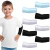 Zhanmai 8 Pairs Kid Arm Sleeve Youth Breathable Elastic Compression Arm Sleeves for Basketball Football Volleyball Boy Girl (Black, White, Blue,Classic Style) view 1