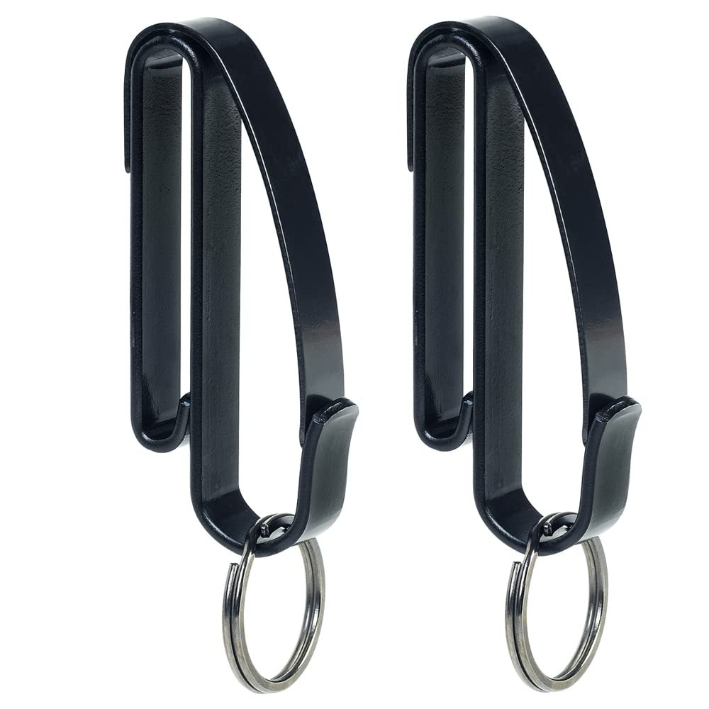SdTacDuGe Metal Key Ring Holder Quick Hook System Belt Loop Fit up to 2.25 wide belt-2 Pack