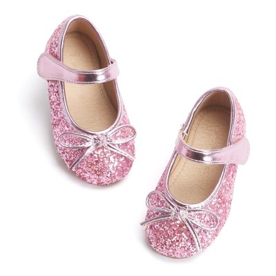 Otter MOMO Toddler/Little Girls Mary Jane Ballerina Flats Shoes Slip-on School Party Pink Dress Shoes Size 1