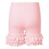 JanJean Toddler Girls Elastic Waist Layered Ruffle Hem Shorts Solid Color Athletic Dance Shorts for Gymnastic Modern Dancewear Pink 1-2 Years view 2