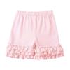 JanJean Toddler Girls Elastic Waist Layered Ruffle Hem Shorts Solid Color Athletic Dance Shorts for Gymnastic Modern Dancewear Pink 1-2 Years view 3