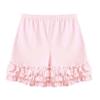 JanJean Toddler Girls Elastic Waist Layered Ruffle Hem Shorts Solid Color Athletic Dance Shorts for Gymnastic Modern Dancewear Pink 1-2 Years view 4