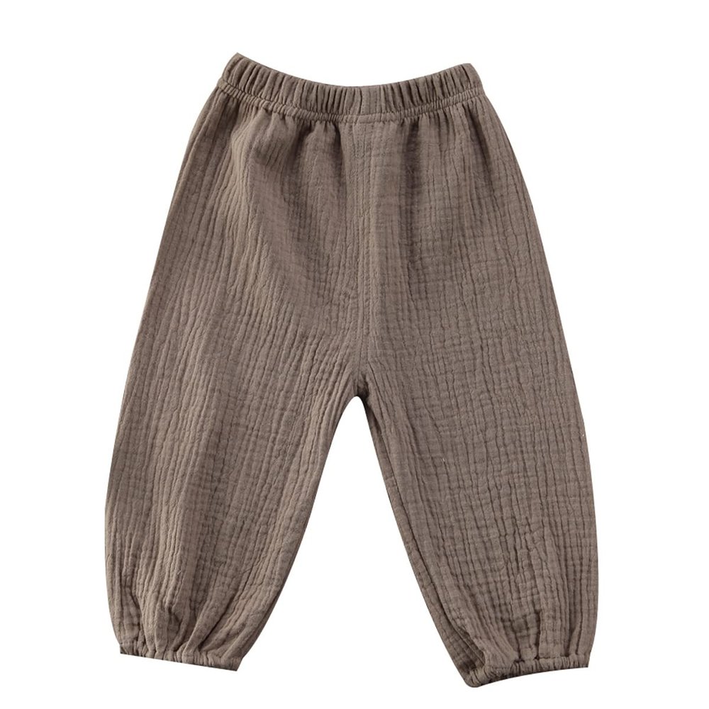 BULINGNA Cute Toddler Kids Baby Boy Girl Casual Eelastic Harem Long Pants Bloomers (Coffee, 3-4 Years)