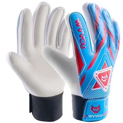 WVVOU Goalkeeper Gloves for Kids Youth, Soccer Goalie Gloves with Double Protection, Anti-Slip Soccer Gloves, Super Grip