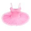 Ballet Leotards for Women Hard Organdy Platter Tutu Dance Leotards Adult Professional Swan Lake Ballerina Costume Gymnastics Spaghetti Shoulder Strap Bodysuit Classic Pancake Skirt Pink Medium view 1