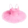 Ballet Leotards for Women Hard Organdy Platter Tutu Dance Leotards Adult Professional Swan Lake Ballerina Costume Gymnastics Spaghetti Shoulder Strap Bodysuit Classic Pancake Skirt Pink Medium view 2