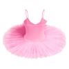 Ballet Leotards for Women Hard Organdy Platter Tutu Dance Leotards Adult Professional Swan Lake Ballerina Costume Gymnastics Spaghetti Shoulder Strap Bodysuit Classic Pancake Skirt Pink Medium view 3