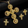 CB Gold Jewelry Ethiopian Wedding Big Cross Set for Women Girl 24k Gold Color Jewelry African Crosses (gold) view 2