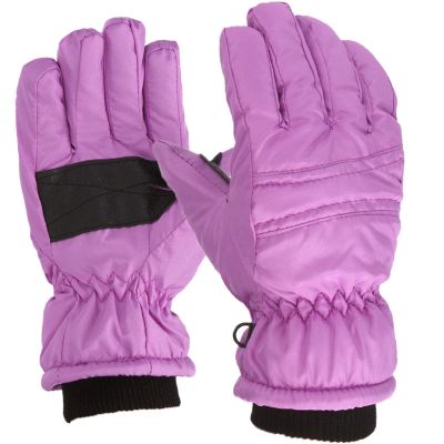 Kids Snow Gloves Winter Waterproof Ski Mittens Warm Thicken Breathable Windproof Gloves for Boys Girls Kids (Purple, 4-8 Years)