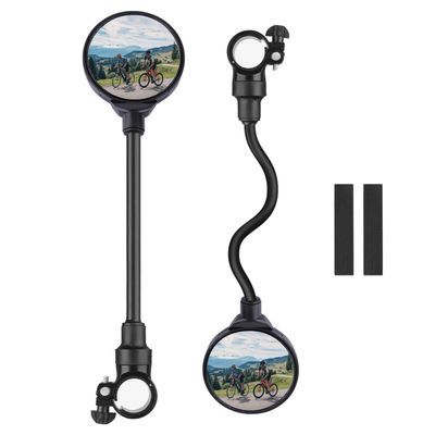 2 Pack Bike Mirror,Adjustable Rotatable Rear View Glass Convex Mirror Bicycle Mirrors,Handlebar Rear View Mirrors for Mountain Road Bike Bicycle Electric Motorcycle
