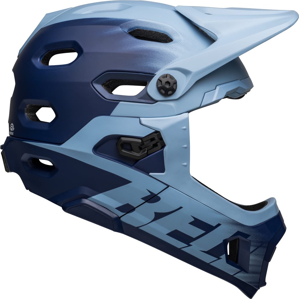 BELL Super DH MIPS Adult Mountain Bike Helmet - Matte Light Blue/Navy (2024), Medium (55-59 cm)