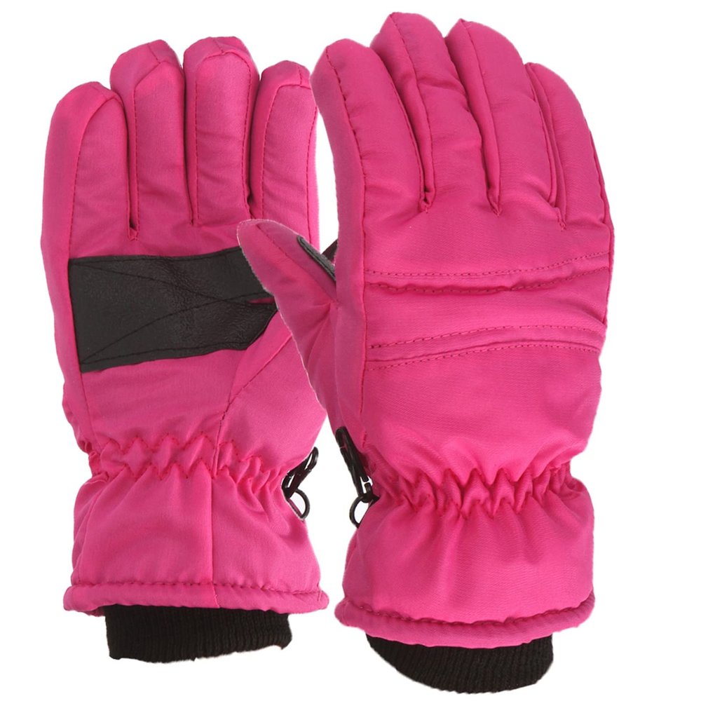 Kids Snow Gloves Winter Waterproof Ski Mittens Warm Thicken Breathable Windproof Gloves for Boys Girls Kids (Hot Pink, 4-8 Years)