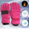 Kids Snow Gloves Winter Waterproof Ski Mittens Warm Thicken Breathable Windproof Gloves for Boys Girls Kids (Hot Pink, 4-8 Years) view 4