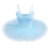 Ballet Leotards for Women Hard Organdy Platter Tutu Dance Leotards Adult Professional Swan Lake Ballerina Costume Gymnastics Spaghetti Shoulder Strap Bodysuit Classic Pancake Skirt Lake Blue Large view 1