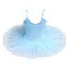 Ballet Leotards for Women Hard Organdy Platter Tutu Dance Leotards Adult Professional Swan Lake Ballerina Costume Gymnastics Spaghetti Shoulder Strap Bodysuit Classic Pancake Skirt Lake Blue Large view 2