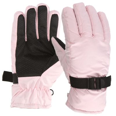 POLG Kids Winter Gloves Thermal Ski Gloves Waterproof Warm Snow Gloves Adjustable Windproof for Boys and Girls (White, 4-8 Years)