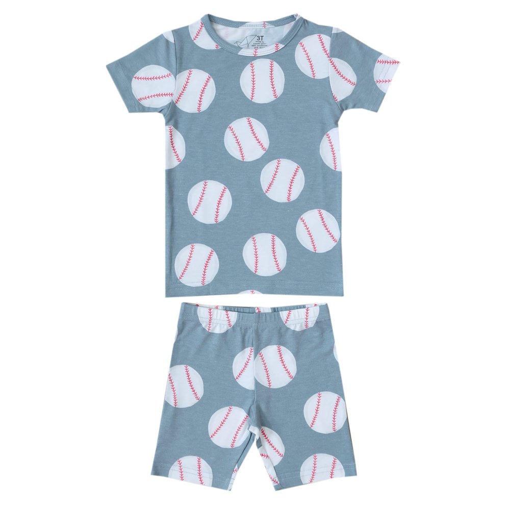 Copper Pearl Two Piece Short Sleeve Toddler Pajamas PJ Sets for Boys and Girls - Adorable Pattern Summer Pajamas Shorts to Keep Cool While Sleeping, Size 12 Months to 5T - Slugger