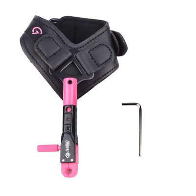 ZSHJGJR Archery Compound Bow Release Aids 360 Swivel Caliper Shooting Left & Right Hand Adjustable Black Wrist Strap (Pink)