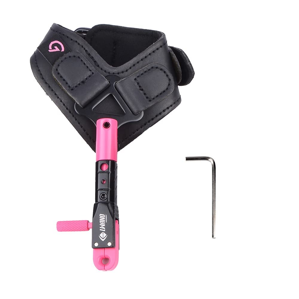 ZSHJGJR Archery Compound Bow Release Aids 360 Swivel Caliper Shooting Left & Right Hand Adjustable Black Wrist Strap (Pink)
