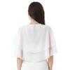 Loloda Women Ruffle Chiffon Shoulder Cape Shawl Evening Party Wedding Dress Cover Up Wrap Top White One Size view 3