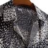QWENTMTNTY Beach Shirts for Men Short Sleeve Summer Print Casual Loose Fit T Shirt Big and Tall Button Up Hawaiian Shirts Black view 3