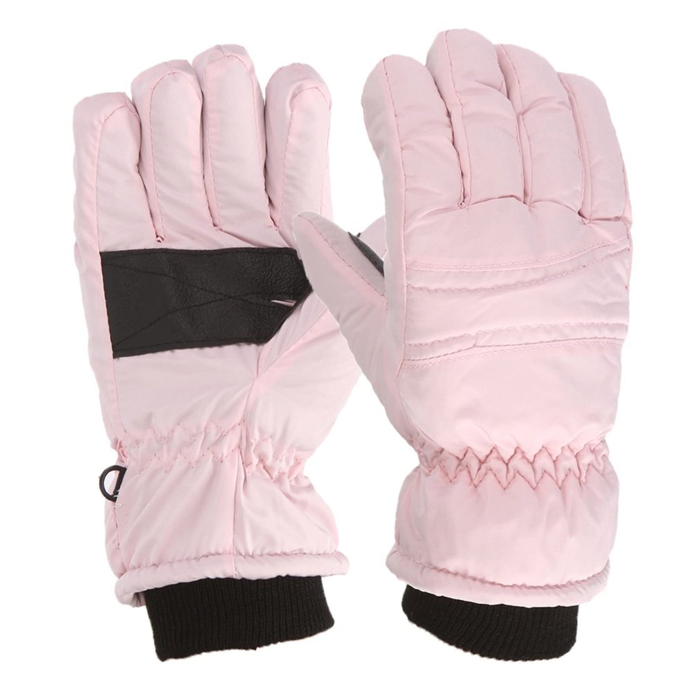 Kids Snow Gloves Winter Waterproof Ski Mittens Warm Thicken Breathable Windproof Gloves for Boys Girls Kids (Pink, 4-8 Years)