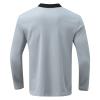 Men's Striped Polo Shirts Long Sleeve Slim Fit Zipper Collared Casual Summer T Shirts Fashion Designer Patchwork Tops Gray view 3