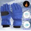 Kids Snow Gloves Winter Waterproof Ski Mittens Warm Thicken Breathable Windproof Gloves for Boys Girls Kids (Blue, 4-8 Years) view 4