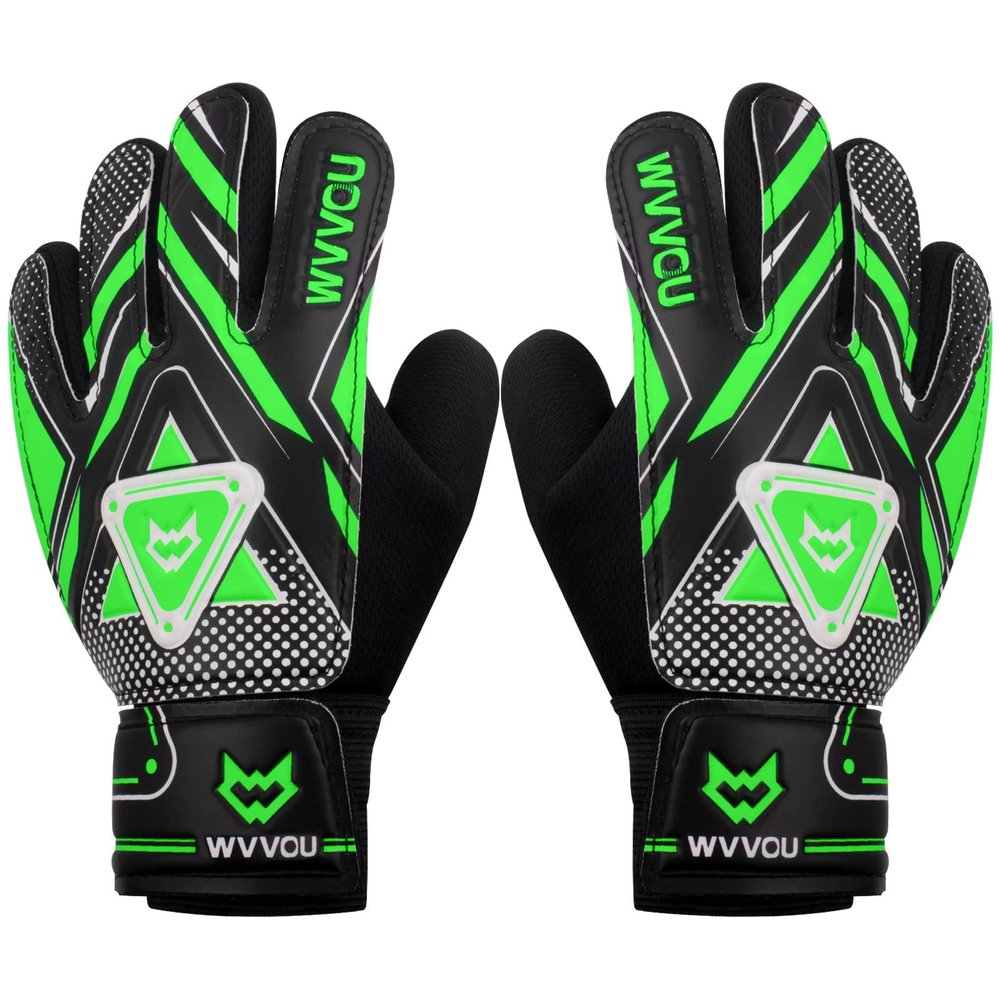 WVVOU Goalkeeper Gloves for Kids Youth, Soccer Goalie Gloves with Double Protection, Anti-Slip Soccer Gloves, Super Grip