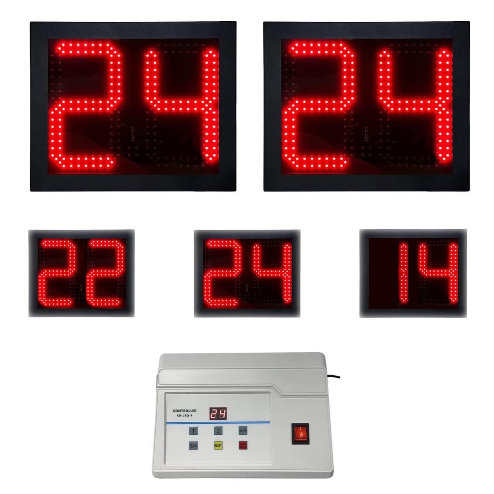 YZ 2 Pack Shot Clock Basketball with Control Panel, Portable Shot Clock Timer with 14/24/30/0-99 Seconds, with Loud Buzzer, for Outdoor Use