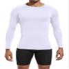 Men's Compression Shirts Long Sleeve Athletic T Shirt Workout Cool Dry Running Tops Gym Undershirts Baselayers White view 2