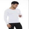 Men's Compression Shirts Long Sleeve Athletic T Shirt Workout Cool Dry Running Tops Gym Undershirts Baselayers White view 3