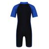 Fldy Kids Boys Girls One Pieces Swimsuit Short Sleeve Shorty Wetsuit UPF 50+ UV Protection Rashguard Shirts Bathing Suit Blue&Black 5-6 Years view 2
