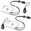 2 Pieces Signal Mirror Survival Camping Mirror 2 x 3 Inch Emergency Signaling PFD Rescue Whistle with 2 Pack Mini Compass for Hiking, Camping, Backpacking and Emergency Situations