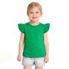 ZFZDRen 12M-7Y Toddler Baby Girls T Shirt Solid Color Blouse Ruffle Top Cotton Casual Tees Plain Shirt (2-3 Years, e048) view 1
