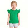 ZFZDRen 12M-7Y Toddler Baby Girls T Shirt Solid Color Blouse Ruffle Top Cotton Casual Tees Plain Shirt (2-3 Years, e048) view 2