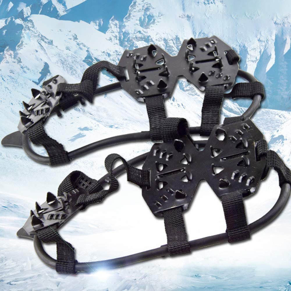 Ice Cleats No-Slip Ice Grips Walk Traction Cleats Climbing 24 Spikes Avoid Tumbling Snow Shoes Cover Overshoes Shoes Crampons Ice Cleats Crampons for Hiking Shoes Boots M