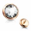 NineFit Basics 3 Pc 14G Rose Gold CZ Flat Dome Dermal Anchor Tops - 3, 4 & 5 mm view 1
