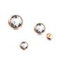 NineFit Basics 3 Pc 14G Rose Gold CZ Flat Dome Dermal Anchor Tops - 3, 4 & 5 mm view 2