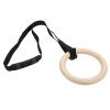 1 Pair of Adjustable Buckle Straps, 330-Pound Wooden Belt Gymnastics Rings, Pull-Up Training Rings, Suitable for Fitness view 3