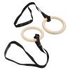 1 Pair of Adjustable Buckle Straps, 330-Pound Wooden Belt Gymnastics Rings, Pull-Up Training Rings, Suitable for Fitness view 4