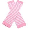 1 Pair Pink Striped Fingerless Gloves Women Long Elbow Mittens Winter Arm Warmer Thumb Hole Knitted Gloves for Girls view 1