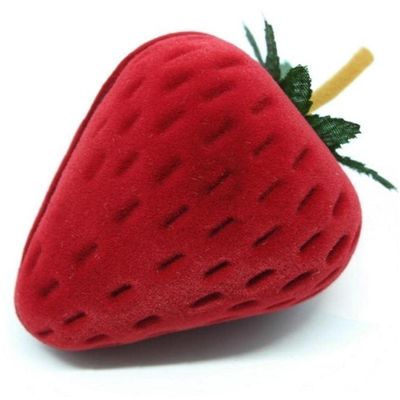 1 Pcs Ring Storage Case New Strawberry Form Ring Storage Case Jewelry Box Ring Protector Flocking Gift Box