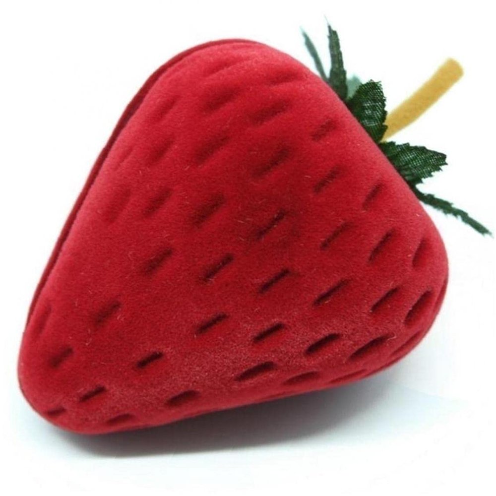 1 Pcs Ring Storage Case New Strawberry Form Ring Storage Case Jewelry Box Ring Protector Flocking Gift Box