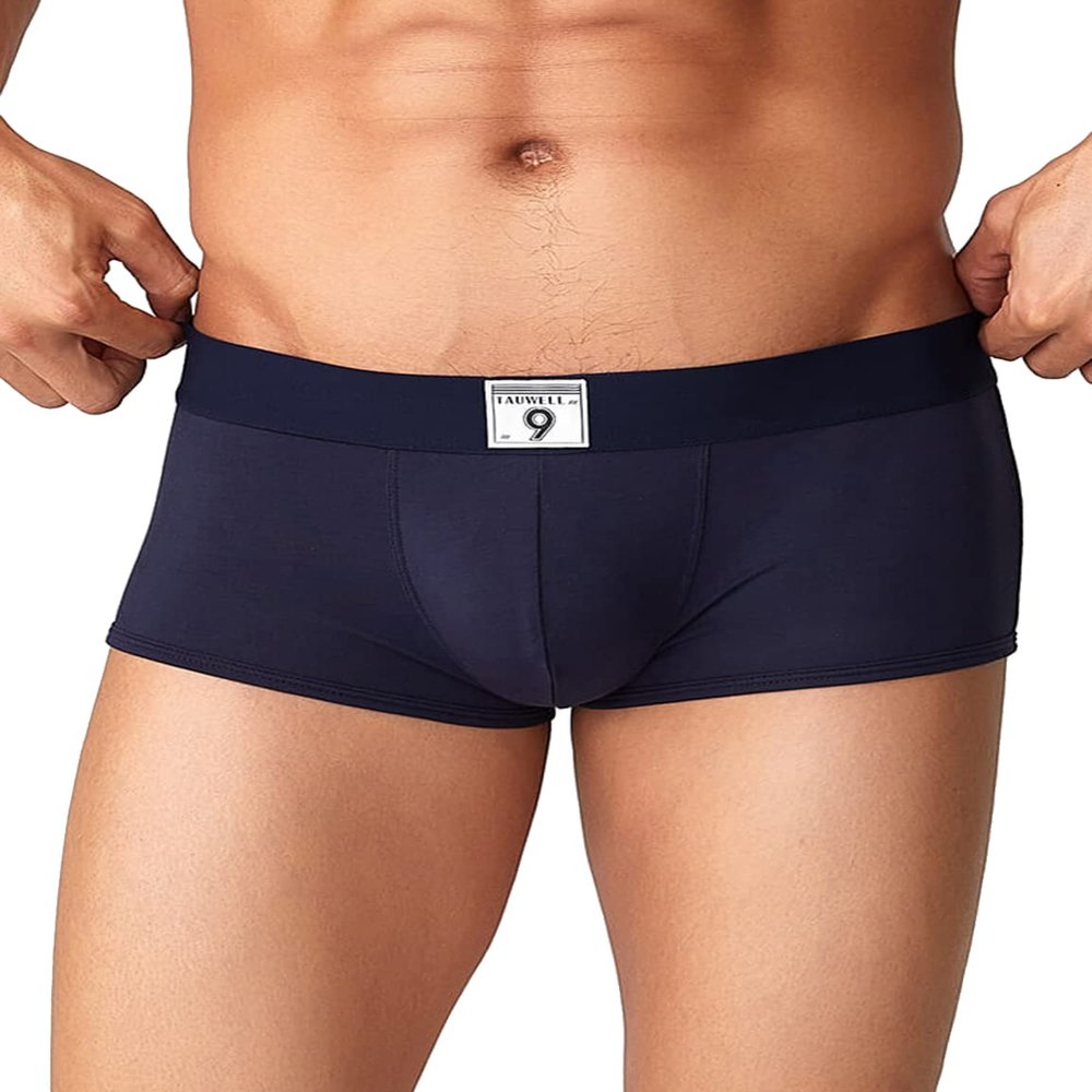 TAUWELL Mens Low Rise Sexy Solid Color Modal Boxer Briefs 22201 Navy XL(34-36)