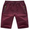 Chrisuno Drawstring Shorts Mens Classic Fit Sweat Walking Men Big and Tall Wine Red Large view 1