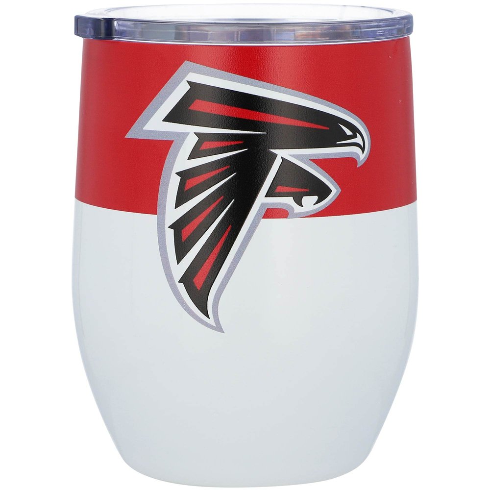 Logo Brands 602-S16CB-11: Atlanta Falcons 16oz Colorblock Stainless Curved Beverage