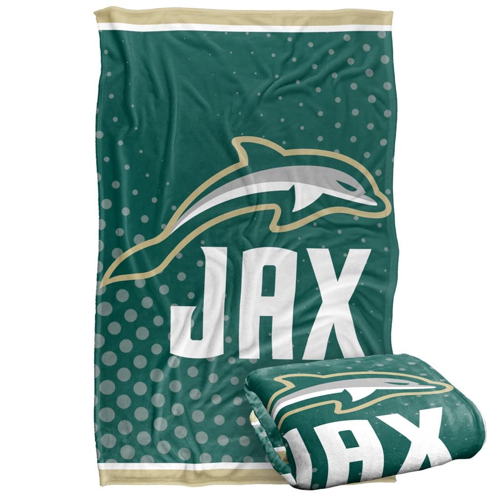 Jacksonville University Dolphins Blanket, 36"x58" Logo Dots, Silky Touch Super Soft Throw